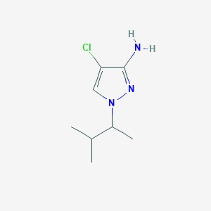 molecular formula C8H14ClN3 B13309288 4-Chloro-1-(3-methylbutan-2-yl)-1H-pyrazol-3-amine 