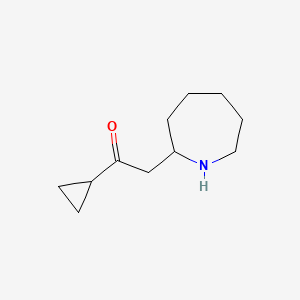 molecular formula C11H19NO B13309316 2-(Azepan-2-yl)-1-cyclopropylethan-1-one 