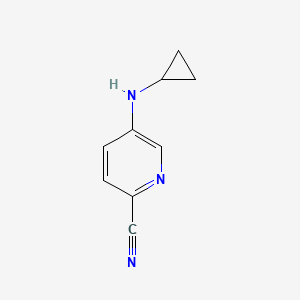 molecular formula C9H9N3 B13309365 5-(Cyclopropylamino)pyridine-2-carbonitrile 