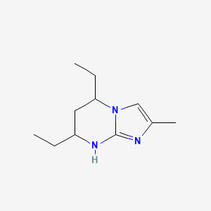 molecular formula C11H19N3 B13309400 5,7-Diethyl-2-methyl-5H,6H,7H,8H-imidazo[1,2-a]pyrimidine 