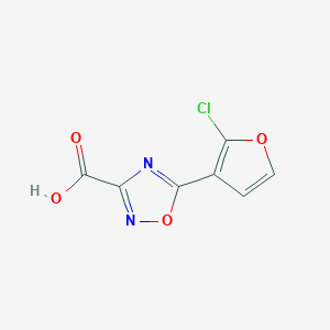 molecular formula C7H3ClN2O4 B13309461 5-(2-Chlorofuran-3-yl)-1,2,4-oxadiazole-3-carboxylic acid 