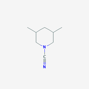 molecular formula C8H14N2 B13309468 3,5-Dimethylpiperidine-1-carbonitrile 