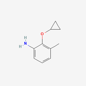 molecular formula C10H13NO B13309477 2-Cyclopropoxy-3-methylaniline 