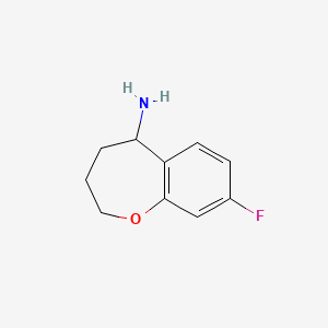 molecular formula C10H12FNO B13309495 8-Fluoro-2,3,4,5-tetrahydro-1-benzoxepin-5-amine 