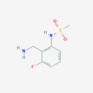 molecular formula C8H11FN2O2S B13309507 N-[2-(aminomethyl)-3-fluorophenyl]methanesulfonamide 