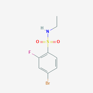 molecular formula C8H9BrFNO2S B13309526 4-Bromo-N-ethyl-2-fluorobenzene-1-sulfonamide 