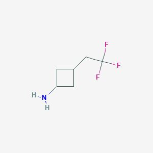 molecular formula C6H10F3N B13309527 3-(2,2,2-Trifluoroethyl)cyclobutan-1-amine 