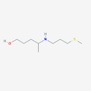 molecular formula C9H21NOS B13309535 4-{[3-(Methylsulfanyl)propyl]amino}pentan-1-ol 