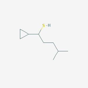 molecular formula C9H18S B13309547 1-Cyclopropyl-4-methylpentane-1-thiol 