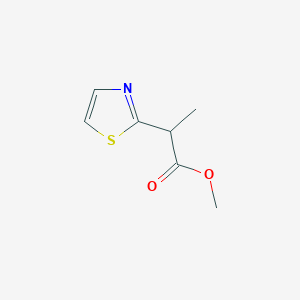 molecular formula C7H9NO2S B13309589 Methyl 2-(thiazol-2-yl)propanoate 