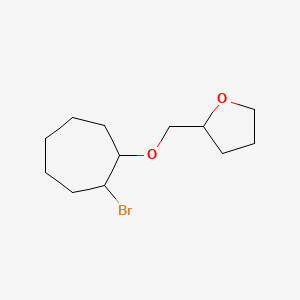 molecular formula C12H21BrO2 B13309593 2-([(2-Bromocycloheptyl)oxy]methyl)oxolane 