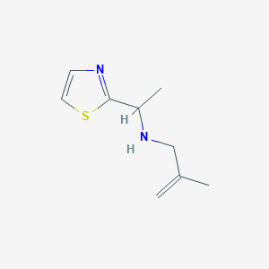 molecular formula C9H14N2S B13309628 (2-Methylprop-2-en-1-yl)[1-(1,3-thiazol-2-yl)ethyl]amine 