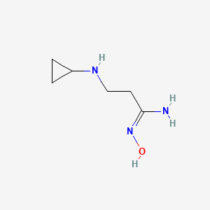 molecular formula C6H13N3O B13309660 3-(cyclopropylamino)-N'-hydroxypropanimidamide 