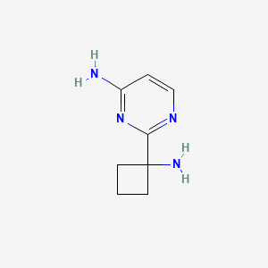 molecular formula C8H12N4 B13309669 2-(1-Aminocyclobutyl)pyrimidin-4-amine 