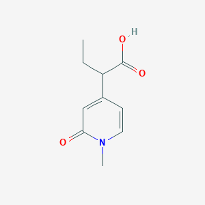 molecular formula C10H13NO3 B13309670 2-(1-Methyl-2-oxo-1,2-dihydropyridin-4-yl)butanoic acid 