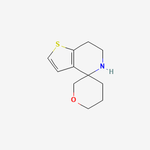 molecular formula C11H15NOS B13309672 6',7'-Dihydro-5'H-spiro[oxane-3,4'-thieno[3,2-c]pyridine] 