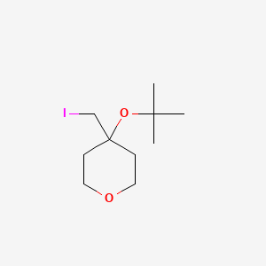 molecular formula C10H19IO2 B13309738 4-(Tert-butoxy)-4-(iodomethyl)oxane 