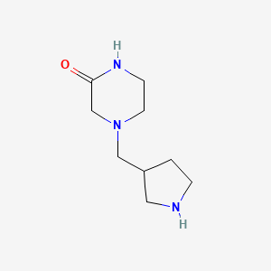 molecular formula C9H17N3O B13309741 4-(Pyrrolidin-3-ylmethyl)piperazin-2-one 