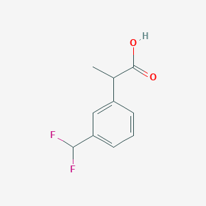 molecular formula C10H10F2O2 B13309750 2-[3-(Difluoromethyl)phenyl]propanoic acid 