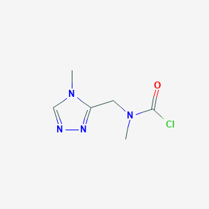 molecular formula C6H9ClN4O B13309757 N-Methyl-N-[(4-methyl-4H-1,2,4-triazol-3-yl)methyl]carbamoyl chloride 