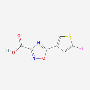 molecular formula C7H3IN2O3S B13309794 5-(5-Iodothiophen-3-yl)-1,2,4-oxadiazole-3-carboxylic acid 