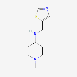 molecular formula C10H17N3S B13309800 1-Methyl-N-(thiazol-5-ylmethyl)piperidin-4-amine 