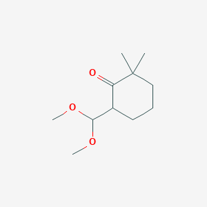 molecular formula C11H20O3 B13309810 6-(Dimethoxymethyl)-2,2-dimethylcyclohexan-1-one 