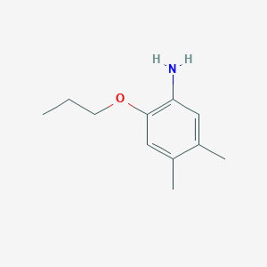 molecular formula C11H17NO B13309819 4,5-Dimethyl-2-propoxyaniline 