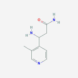 molecular formula C9H13N3O B13309834 3-Amino-3-(3-methylpyridin-4-yl)propanamide 