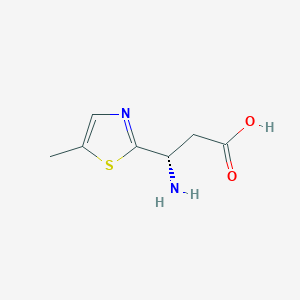 molecular formula C7H10N2O2S B13309840 (3S)-3-Amino-3-(5-methyl-1,3-thiazol-2-yl)propanoic acid 