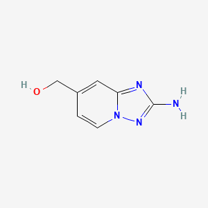 molecular formula C7H8N4O B13309850 (2-Amino-[1,2,4]triazolo[1,5-A]pyridin-7-YL)methanol 