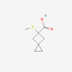 molecular formula C8H12O2S B13309880 5-(Methylsulfanyl)spiro[2.3]hexane-5-carboxylic acid 