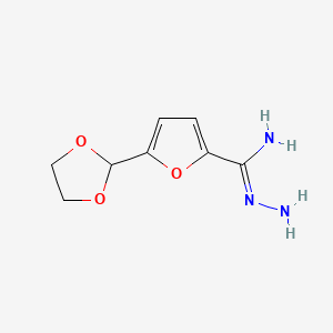 molecular formula C8H11N3O3 B13309901 N'-amino-5-(1,3-dioxolan-2-yl)furan-2-carboximidamide 