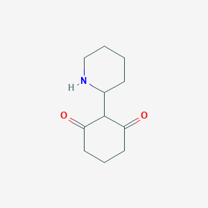 molecular formula C11H17NO2 B13309926 2-(Piperidin-2-yl)cyclohexane-1,3-dione 