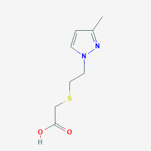 molecular formula C8H12N2O2S B1330995 [2-(3-甲基-吡唑-1-基)-乙基硫烷基]-乙酸 CAS No. 436088-31-2