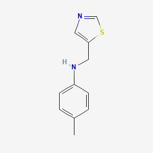 molecular formula C11H12N2S B13309971 4-methyl-N-(1,3-thiazol-5-ylmethyl)aniline 