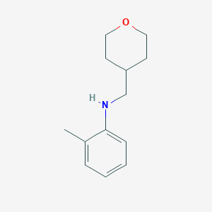 molecular formula C13H19NO B13310019 2-methyl-N-(oxan-4-ylmethyl)aniline 