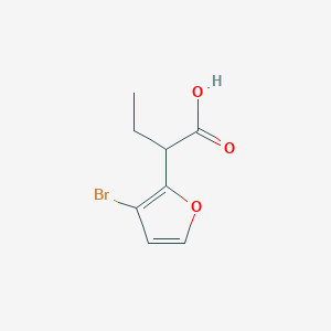 molecular formula C8H9BrO3 B13310025 2-(3-Bromofuran-2-yl)butanoic acid 