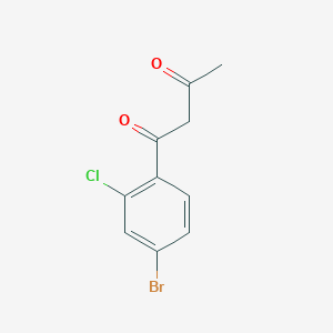 molecular formula C10H8BrClO2 B13310039 1-(4-Bromo-2-chlorophenyl)butane-1,3-dione 