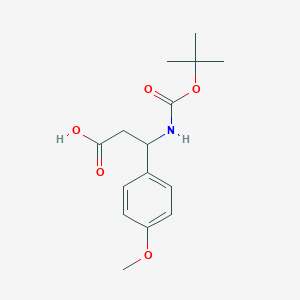 molecular formula C15H21NO5 B1331006 3-[(叔丁氧羰基)氨基]-3-(4-甲氧基苯基)丙酸 CAS No. 96363-20-1