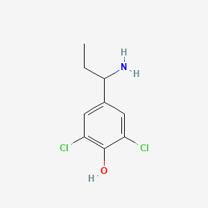 molecular formula C9H11Cl2NO B13310068 4-(1-Aminopropyl)-2,6-dichlorophenol 