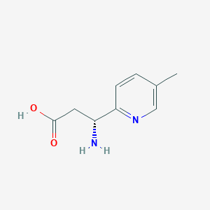 molecular formula C9H12N2O2 B13310143 (3R)-3-amino-3-(5-methylpyridin-2-yl)propanoic acid 