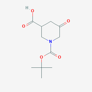 molecular formula C11H17NO5 B13310213 1-[(tert-Butoxy)carbonyl]-5-oxopiperidine-3-carboxylic acid CAS No. 1781879-43-3