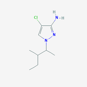 molecular formula C9H16ClN3 B13310222 4-Chloro-1-(3-methylpentan-2-yl)-1H-pyrazol-3-amine 