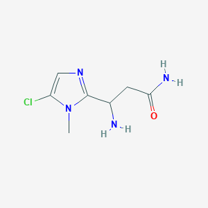 molecular formula C7H11ClN4O B13310228 3-Amino-3-(5-chloro-1-methyl-1H-imidazol-2-yl)propanamide 