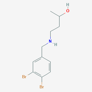 molecular formula C11H15Br2NO B13310229 4-{[(3,4-Dibromophenyl)methyl]amino}butan-2-ol 