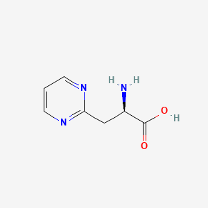 molecular formula C7H9N3O2 B13310272 (2R)-2-Amino-3-(pyrimidin-2-yl)propanoic acid 