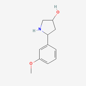 molecular formula C11H15NO2 B13310346 5-(3-Methoxyphenyl)pyrrolidin-3-ol 