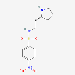 molecular formula C12H17N3O4S B13310393 4-Nitro-N-{2-[(2R)-pyrrolidin-2-yl]ethyl}benzene-1-sulfonamide 