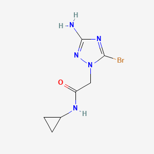 molecular formula C7H10BrN5O B13310459 2-(3-Amino-5-bromo-1H-1,2,4-triazol-1-yl)-N-cyclopropylacetamide 